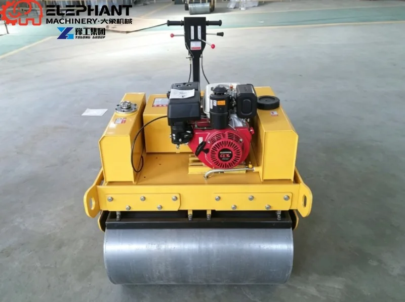 Manual Double Drum Vibrating Compactor, 600kg Asphalt Baby Road Roller For Driveway Construction