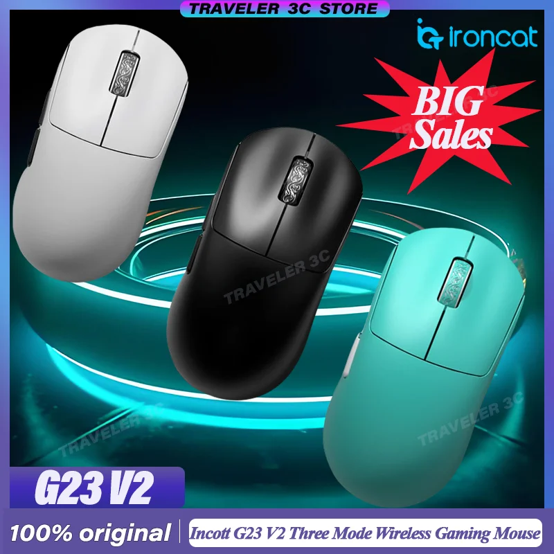 

Продажа Incott G23 V2 Series Беспроводная игровая мышь 8000 Гц 47 г Легкий датчик киберспорта Pixart3395 Игровой ПК с низкой задержкой PAW3395