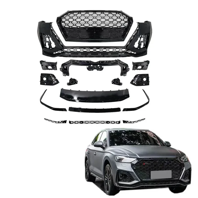 

Заводской передний бампер Q5 2021-2023 года обновления до RSQ8 с решеткой Facelift Body Kit