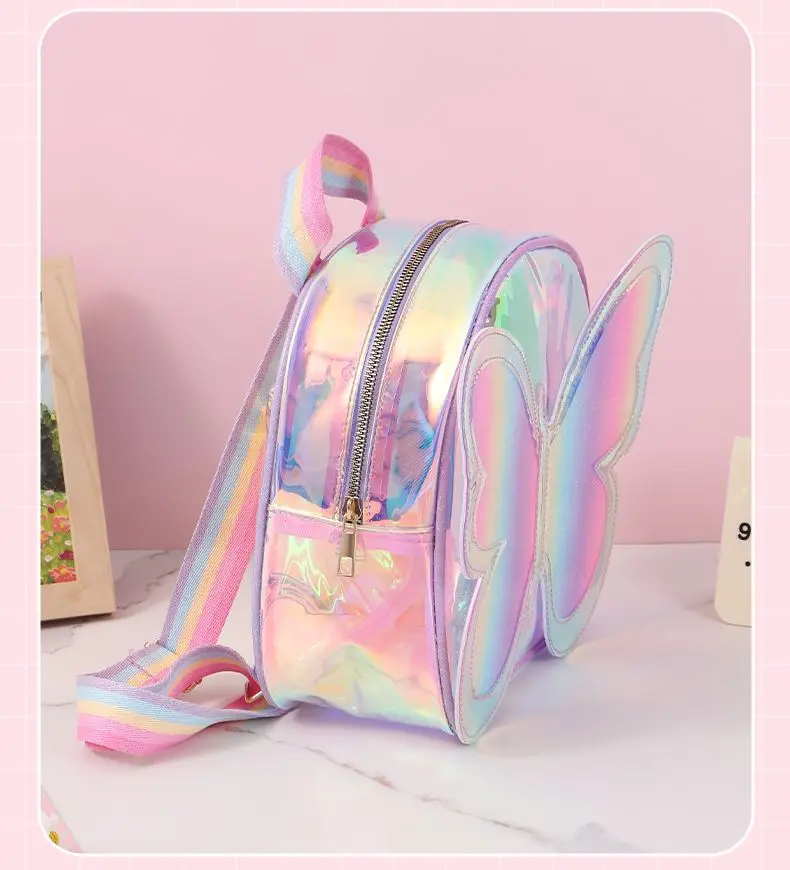 حقيبة ظهر لطيفة لمرحلة ما قبل المدرسة للرقص على شكل فراشة للفتيات - حقيبة مدرسية للأطفال الصغار مع أشرطة كتف ناعمة كاجوال حقيبة غداء للأطفال