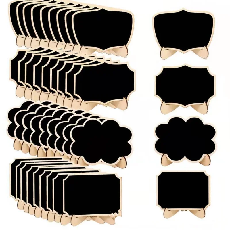 20pcs Mini Lace shape Chalkboards with Support Message Board Signs Table Place Card Signs for Home Brthday Wedding Party