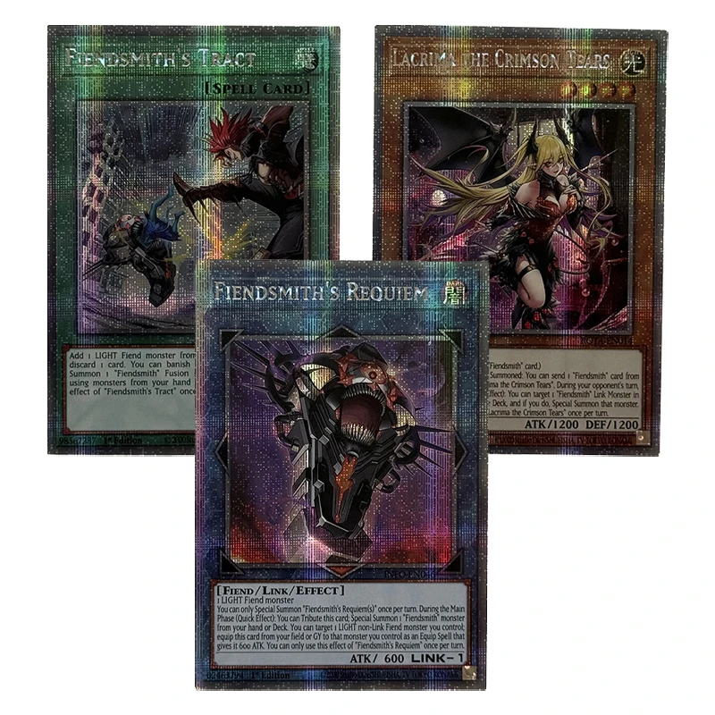 ORICA YUGIOH DIY tarjetas proxy Fiendsmiths Tract Requiem Lacrima the Crimson Tears Fiendsmith colección de juegos no Original