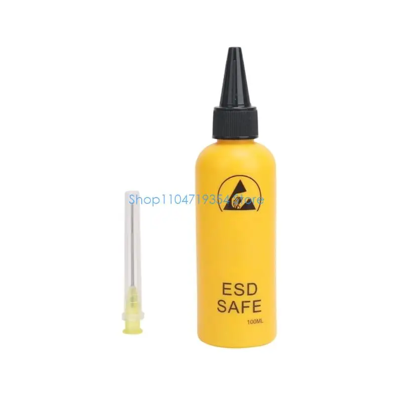0XLD ESD Safe Plastic Dissolvent Dispenser Bottle 100ml Impermeable Plan With Removable Nozzle For Electronics Maintenance