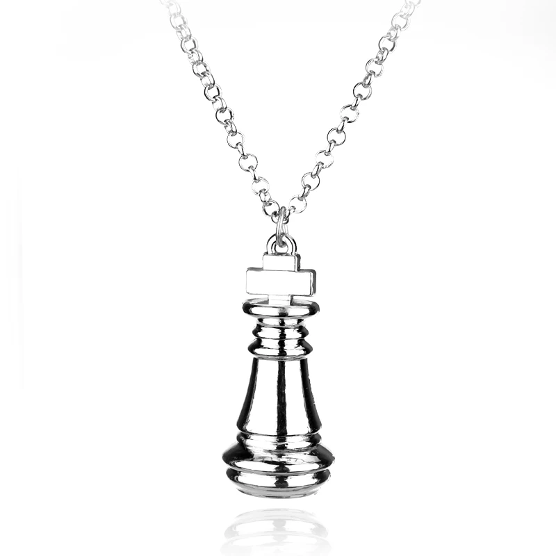 New Silver Chain Chess Pendant Necklace King Queen Rook Knight Bishop Pawn Charm DIY Necklace Tibetan Pendant Dropshipping