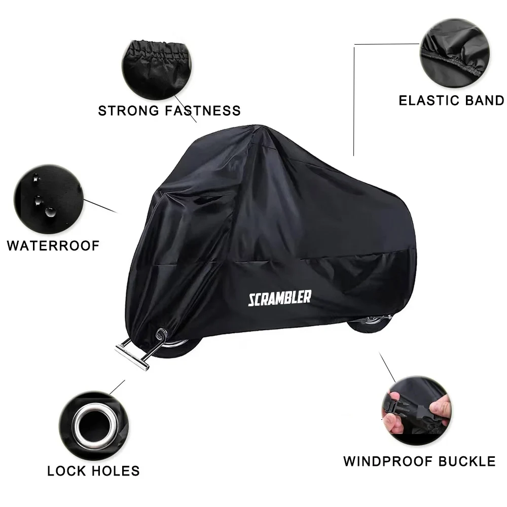 For Ducati Scrambler 400 800 1100 Universal Outdoor Motorcycle Cover Waterproof Rain Cover Moto Parts view 5
