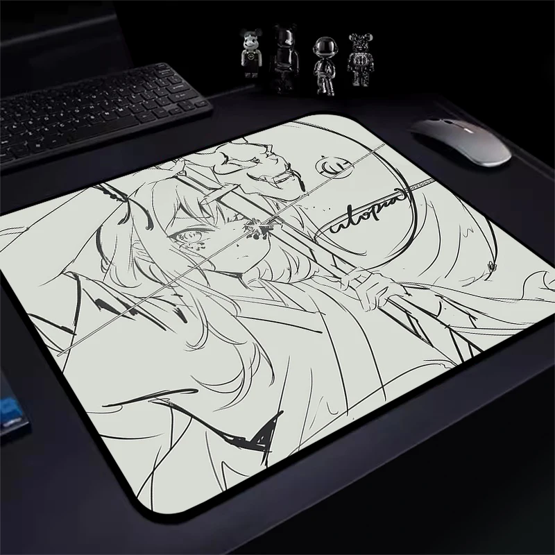 

FPS E-Sports Gaming Mouse Pad Line Anime Girl Mousepad Ultrafine Surface Mouse Mat Balance Laptop Desk Mat Premium Keyboard Pad