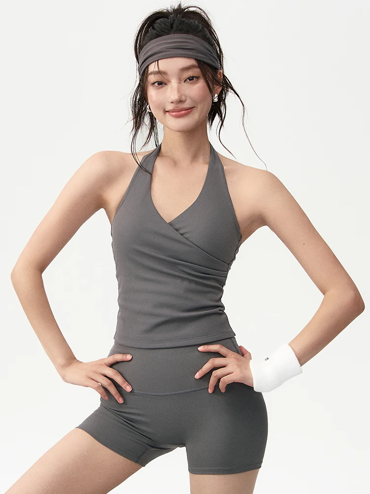 

Sweet Running Weightlifting Fairy Women's Sports Vest Running Shockproof Fitness Neck Hanging Professional Pilates Training Y...