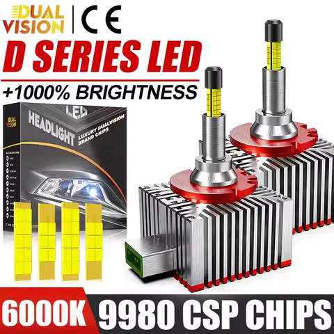 3D 360 Degree D3S D1S LED Headlights 6000W 6000000LM D8S D1R D3R D Series HID Auto Car Lights Canbus 6000K CSP Lighting For Lens