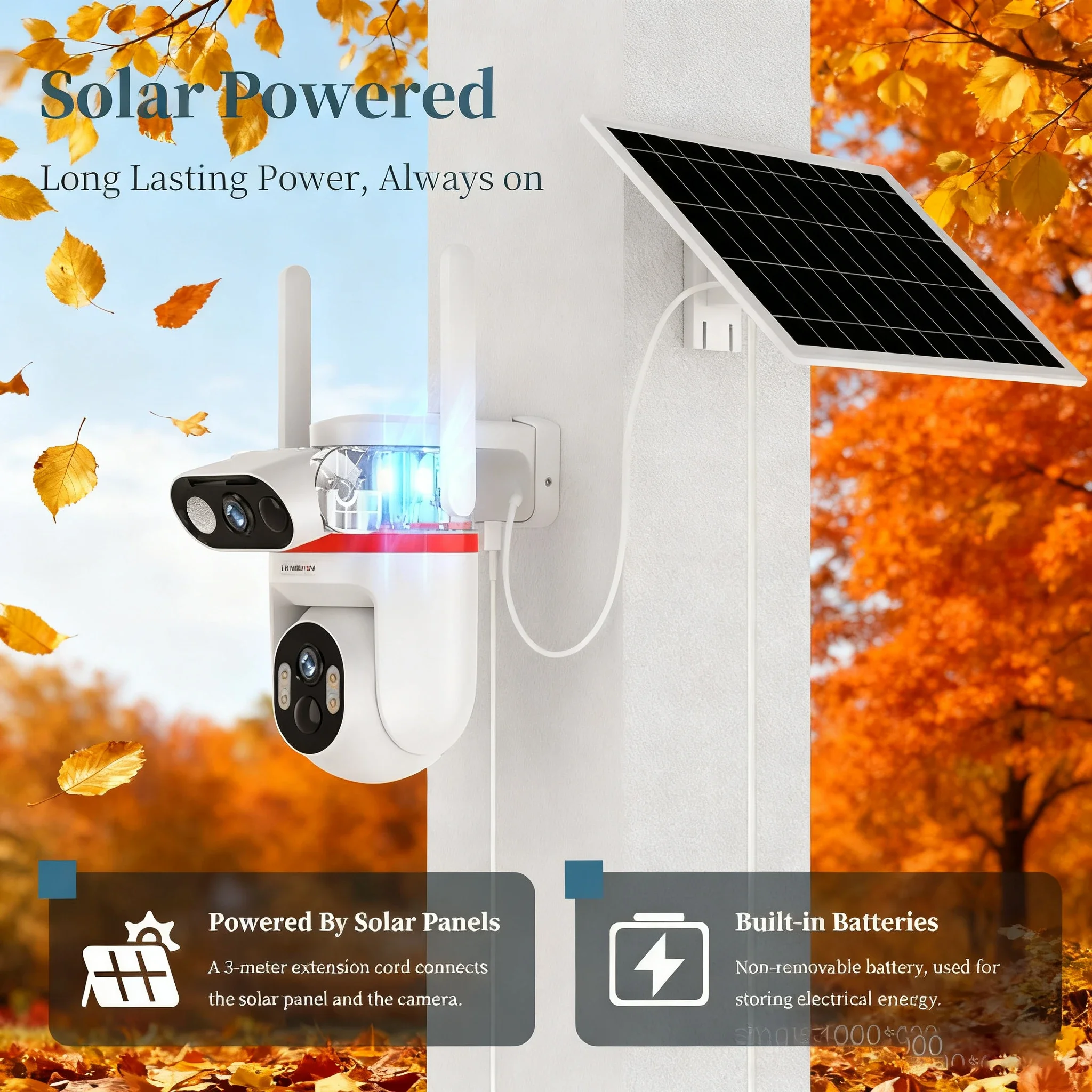 LS VISION 8MP 4G كاميرا تعمل بالطاقة الشمسية كاميرا مراقبة خارجية شاشة مزدوجة كاميرا مراقبة للمنزل كشف PIR المزدوج تتبع السيارات UBOX