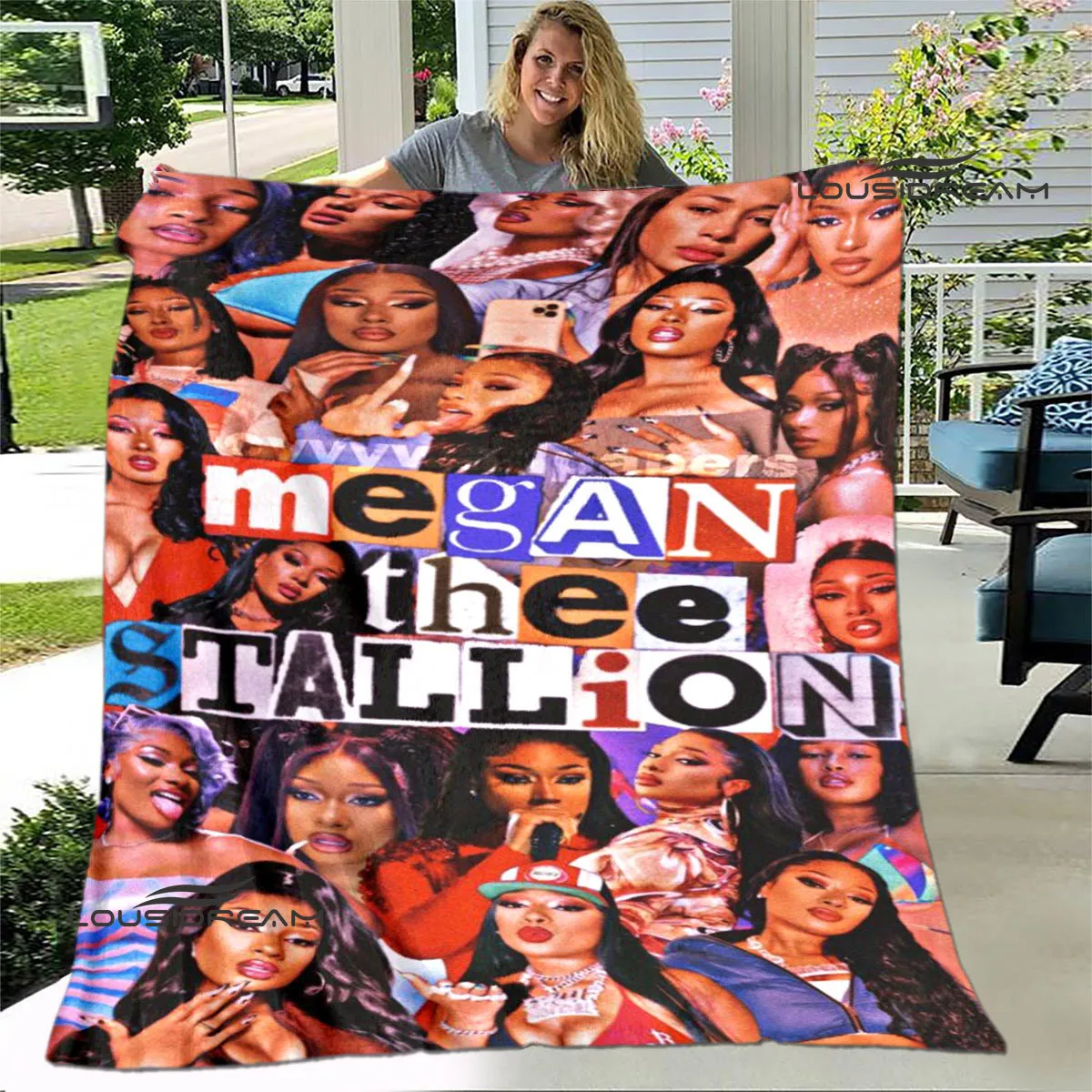 Rapper Megan Thee Stallion printed blankets Warm Flannel blankets Soft and comfortable blanket bed linings Birthday Gift