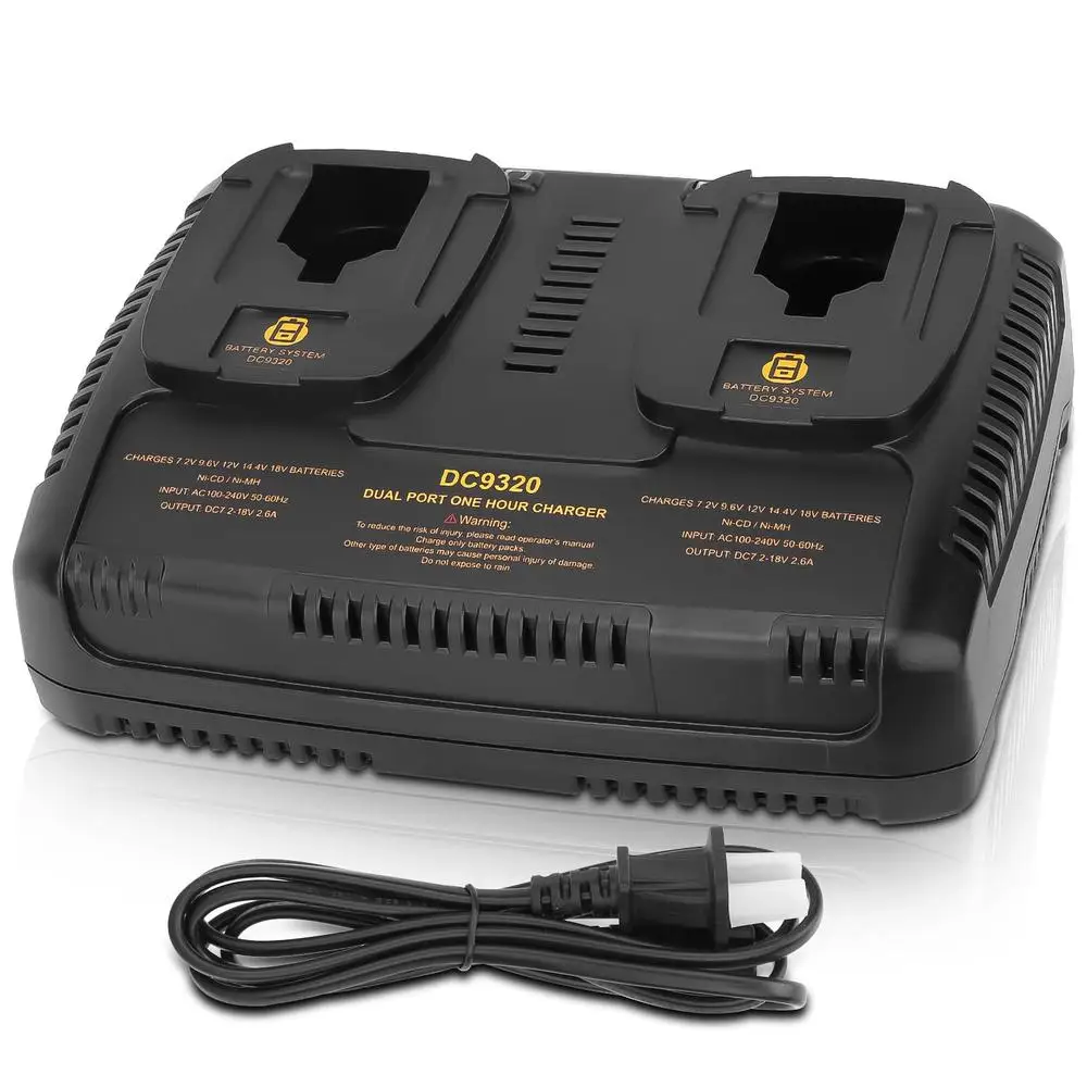 Dual Fast Charger Dewalt 7.2V-18V NI-CD NI-MH Battery DC9096 DC9098 DC9099 DC9091 Replacement Charger Compatible with DE9057