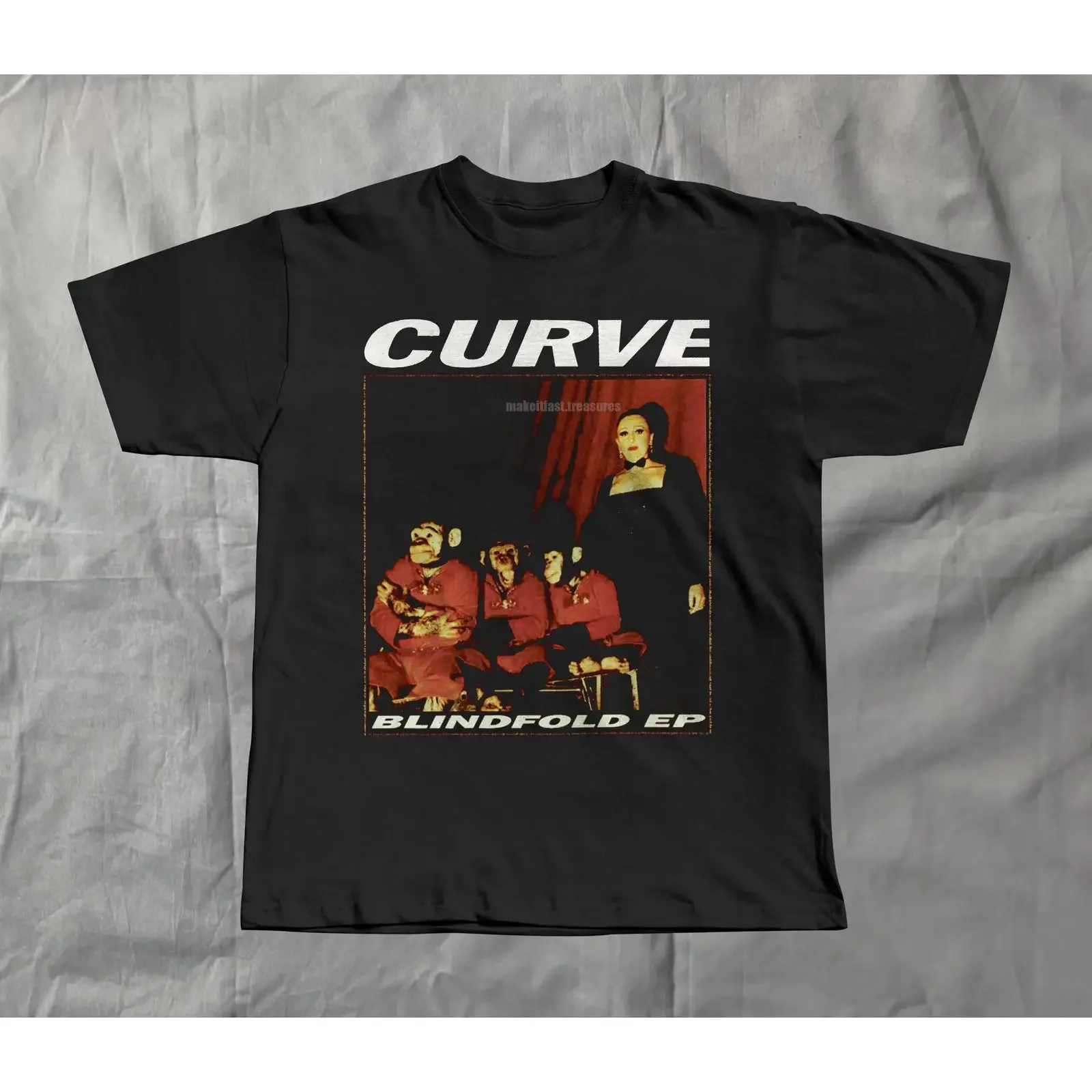curve T Shirt industrial downtempo indie rock shoegaze tee vintage Washed Stylish Soft Unisex Slightly streetwear Casual
