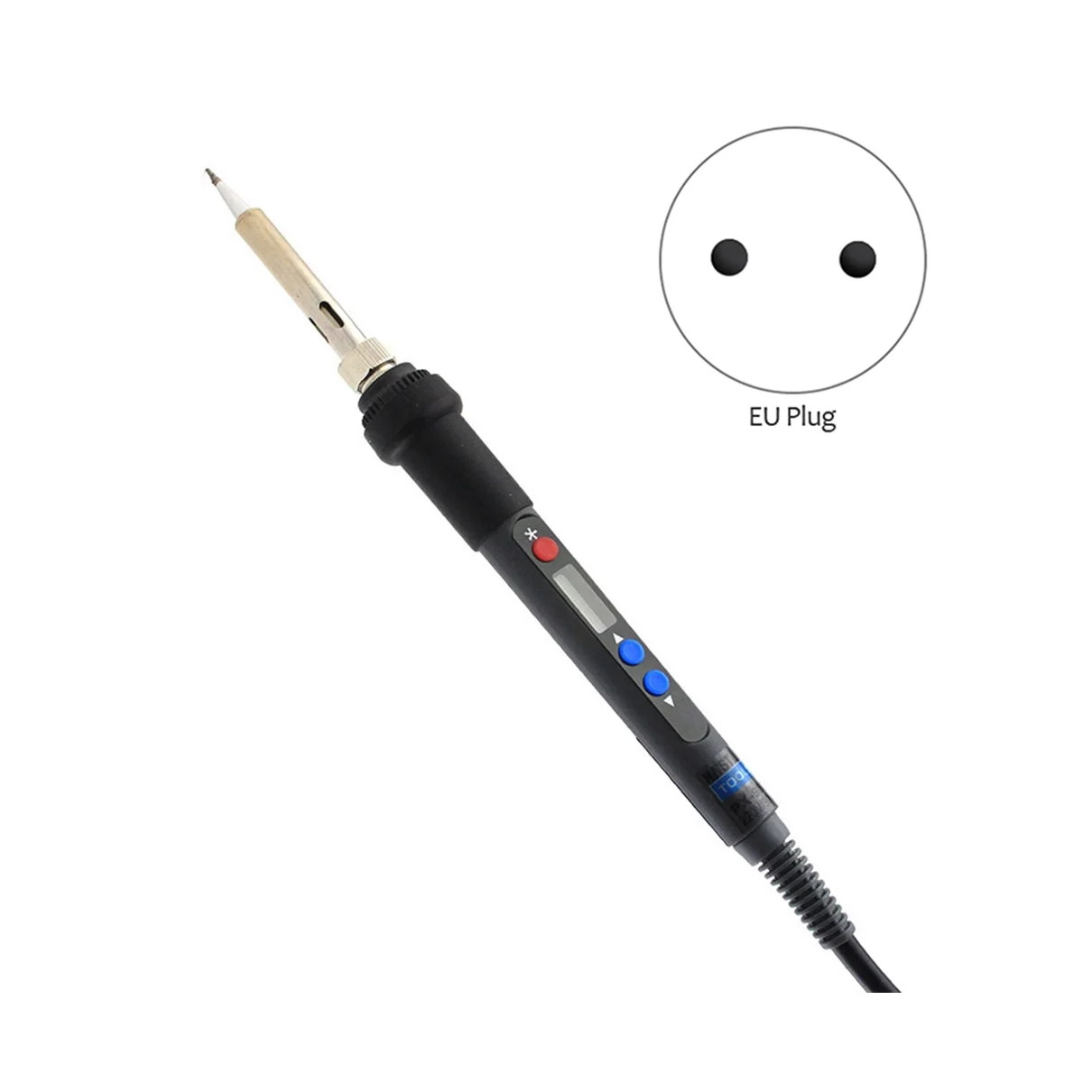 Solder besi portabel PX988, solder besi portabel kontrol temperatur dengan tampilan Digital colokan EU