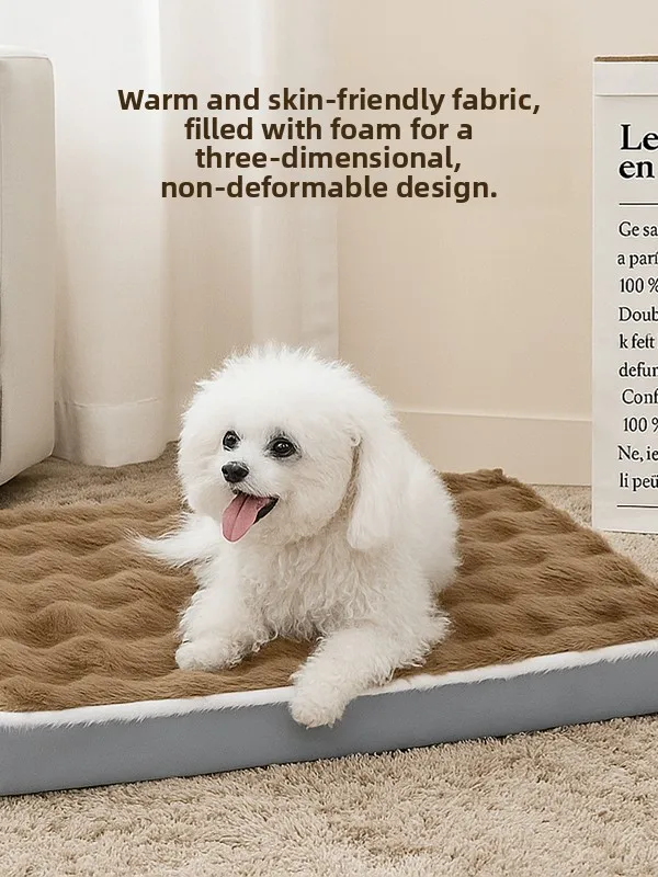 

Коврик-лежанка для животных из искусственного кроличьего вельвета Thiened, съемный, моющийся, теплый, универсальный для кошек и собак, для осени и зимы