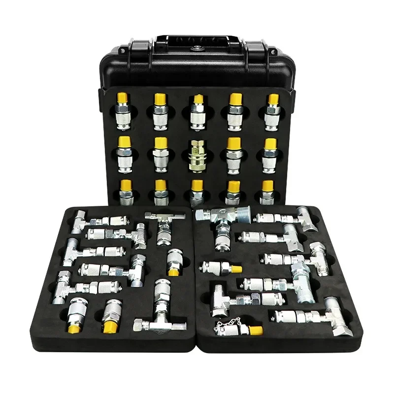 20 Joints 14 Tees Excavator Pressure Test Kit for Pilot Distribution Valve Hydraulic Maintenance Adapter