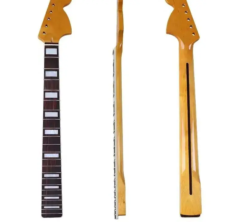 

Electric guitar 6-string neck headstock gemstone inlaid gloss fingerboard 22 fret guitar neck instrument modification DIY access