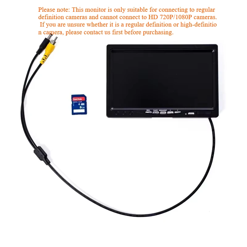

WP90 7inch 9inch LCD TFT color monitor with 8GB card , support video recording , fit underwater camera , Industrial Camera WP90