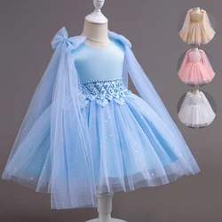 Kids Girl Dress Party Dresses For Girls Birthday Princess Wedding Dress Lace Christening Gown Baby Blue Baptism Clothing