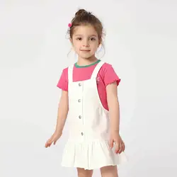 MARC&JANIE Girls Sweet Pastoral Style Cotton Denim Spaghetti Strap Dresses for Summer 230159