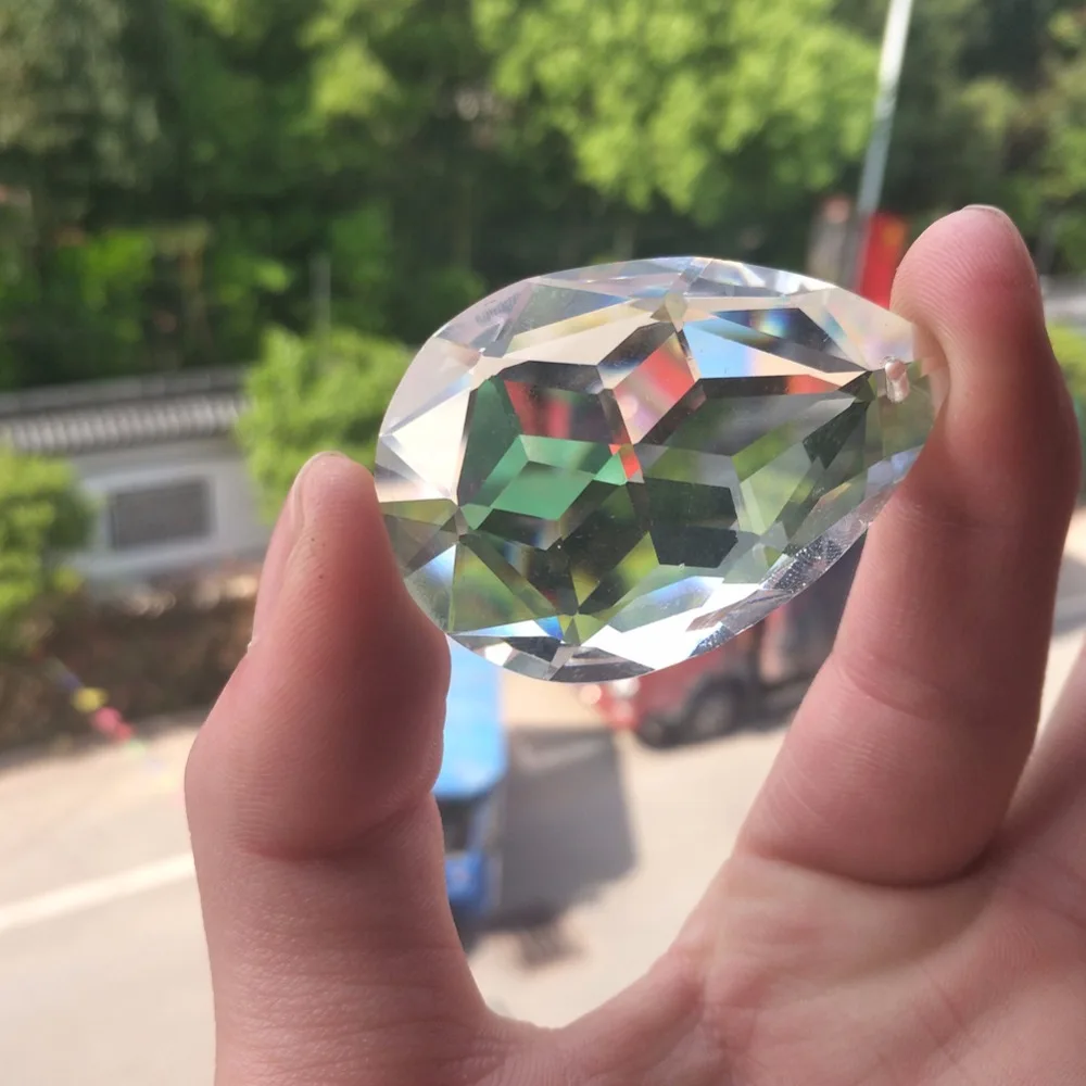 38/50mm temizle kristal damla avize kristal prizmalar güneş Catcher lamba parçaları boncuk perde kolye Chrismas dekorasyon asılı