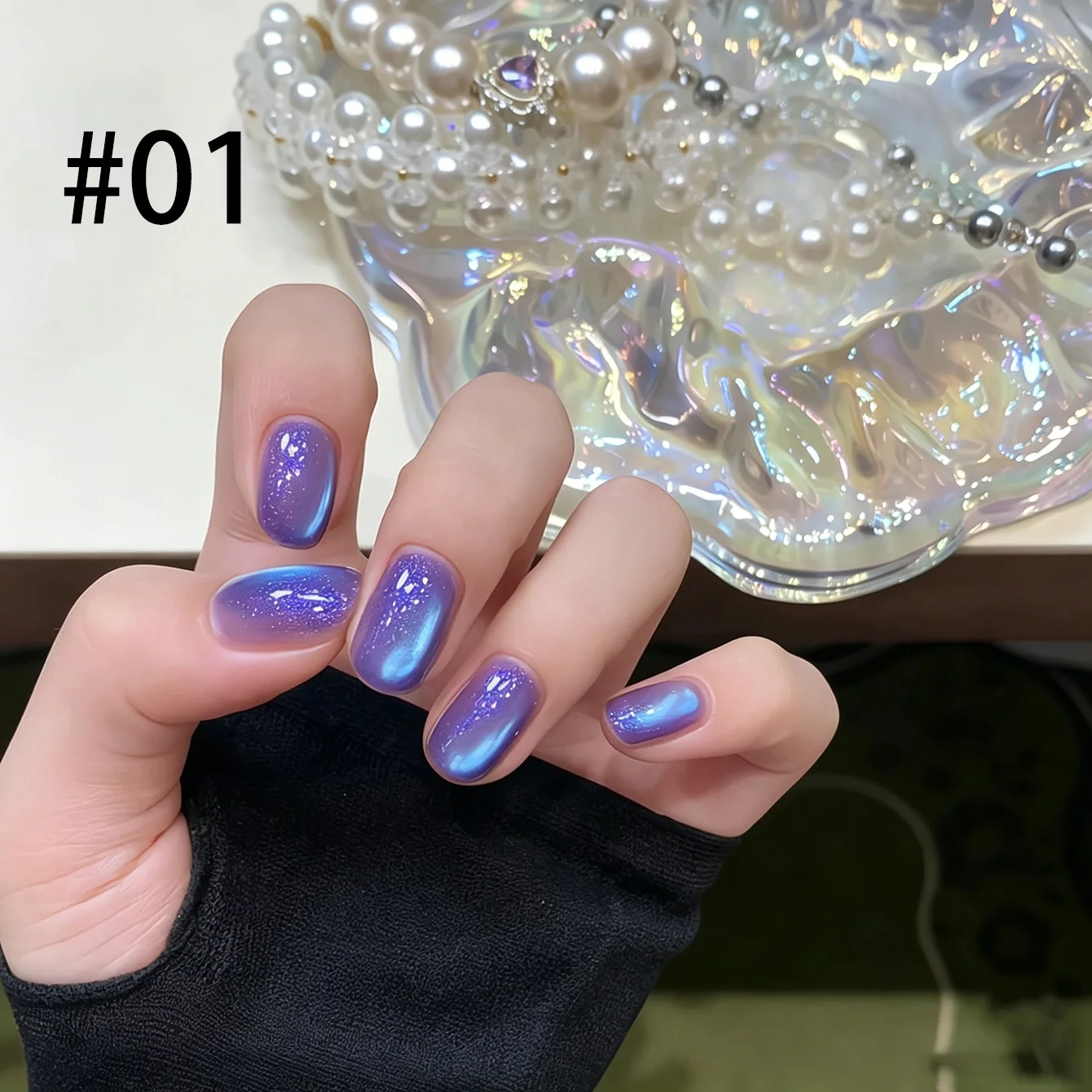 2026 Neue Aufhellende Strobe Pink Erdbeer-Gummibonbons Diamant-Glasperlen Katzenaugen-Gel-Nagellack Rosa Nägel Nagelzubehör – Detail 9