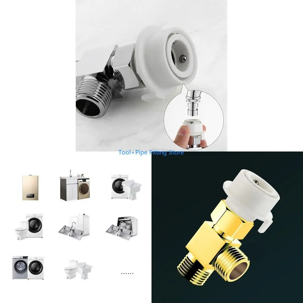 F92B Brass Water Separator Multifunction Diverter Valves for Washing Machine Connection
