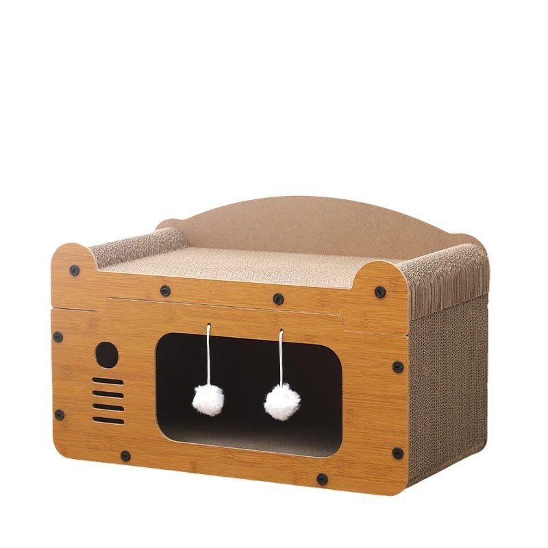 Cat Scratching Board and Cat House All-in-One, Extra-Large Cat Villa, Wear-Resistant and Non-Shedding, Wall-Mounted - view 6
