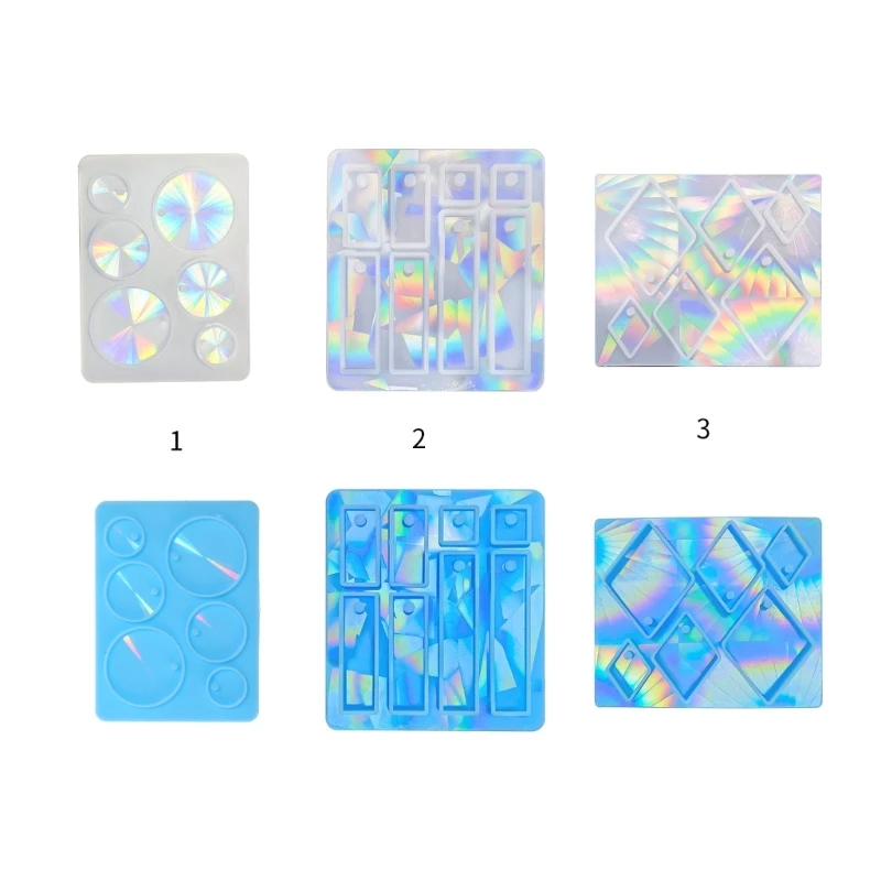 

Holographic-Resin Molds Oval Pendant Silicone Mold for Epoxy Casting DIY Rhombus Pendant Decoration Mold Jewelry Tools