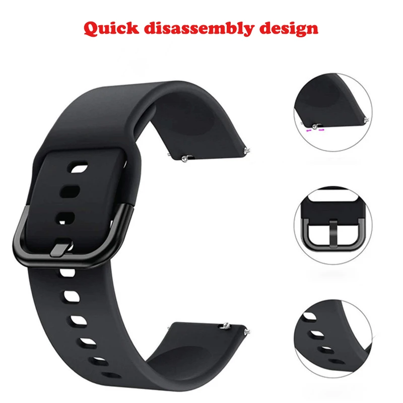 Silicone Strap For Xiaomi Haylou Solar Plus RT3/GST Lite/RS3 LS04/RT LS05S/GST/RT2 LS10 Haylou Color Button Smart Watch correa