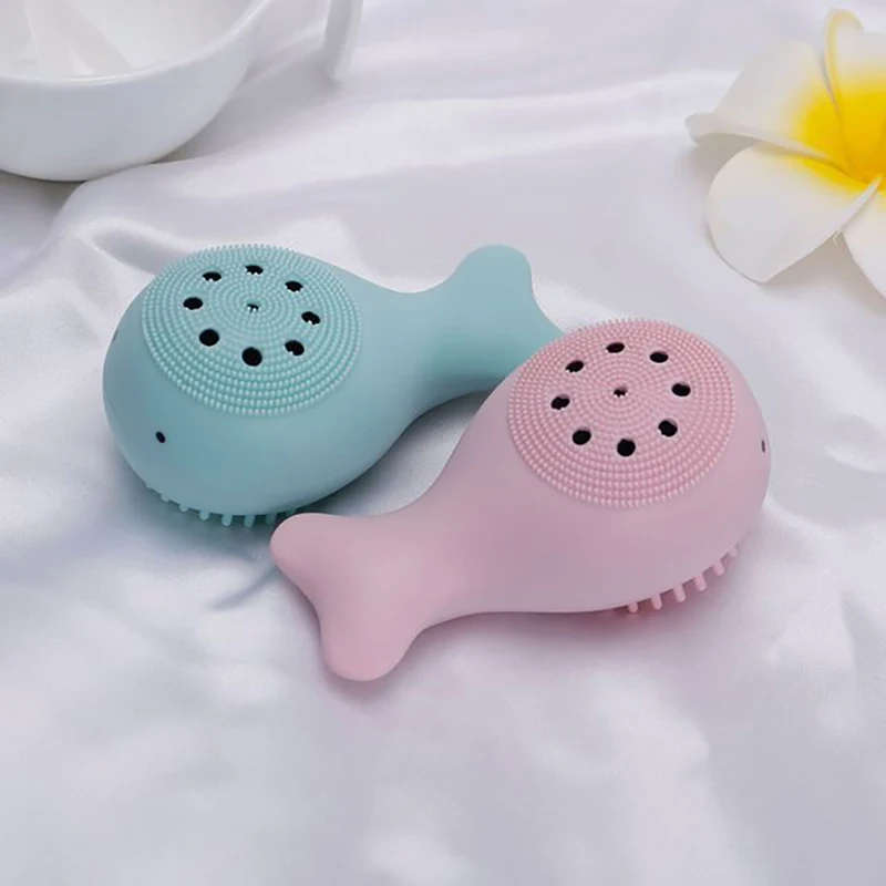 1 pçs silicone rosto escova de limpeza facial macio bonito escova de limpeza profunda rosto escova de lavagem cuidados com a pele maquiagem ferramenta dupla face