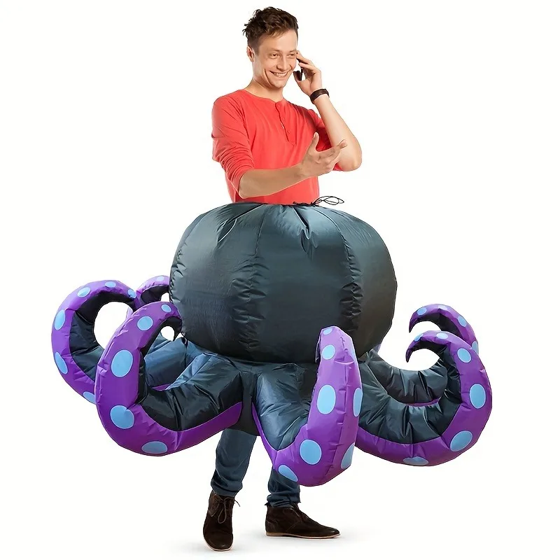 New Halloween Party Costumes, Performance Costumes, Black Octopus Inflatable Suit, Cycling Octopus Inflatable Suit