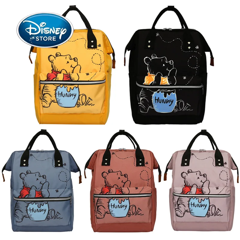 Disney Cartoon Printing Winnie Honeypot Backpack Mummy Bags Baby Diaper Bag Fashion Maternity Bag Large Capacity Travel Backpack