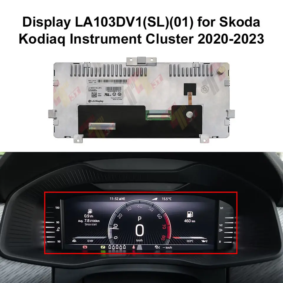 Dashboard LCD Display LA103DV1(SL)(01) for VW T-Roc and Skoda Kodiaq Instrument Cluster