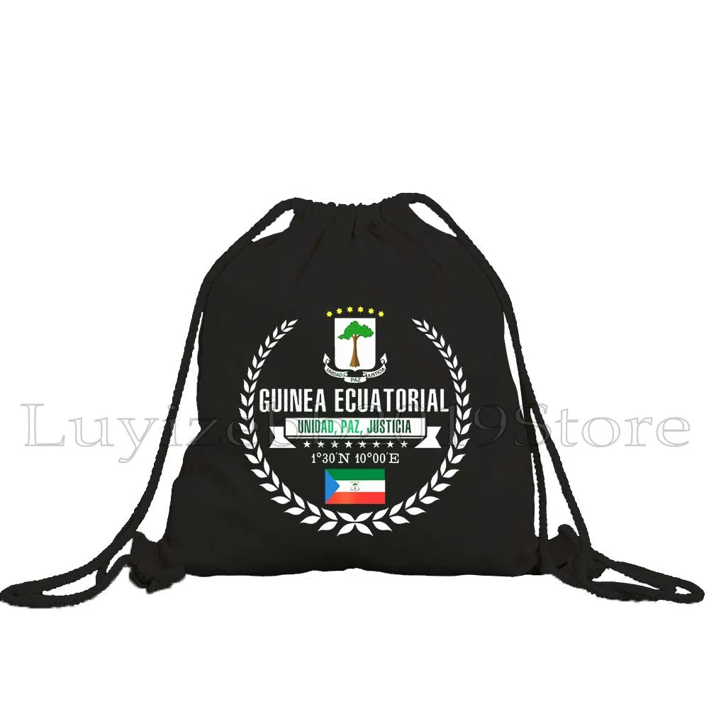 Armen Van Equatoriaal Guinea Kaart Vlag Love Heart Panorama Afrika Geschenken Trekkoord Tassen Voetbal Rugzak Gym Yoga Sackpack String Bag