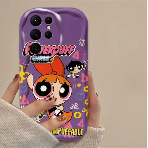 Lovely P-Powerpuff Girls Wave Case For Samsung Galaxy S25 S24 Ultra S23 S22 S21 Plus FE A56 A36 A26 A16 A06 A15 A25 A35 A55 5G