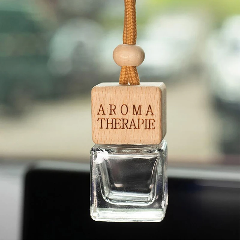 

1PC Auto Ornament Household Hanging Home Decor Essential Oils Car Perfume 8ML Square Empty Bottle Air Freshener Pendant