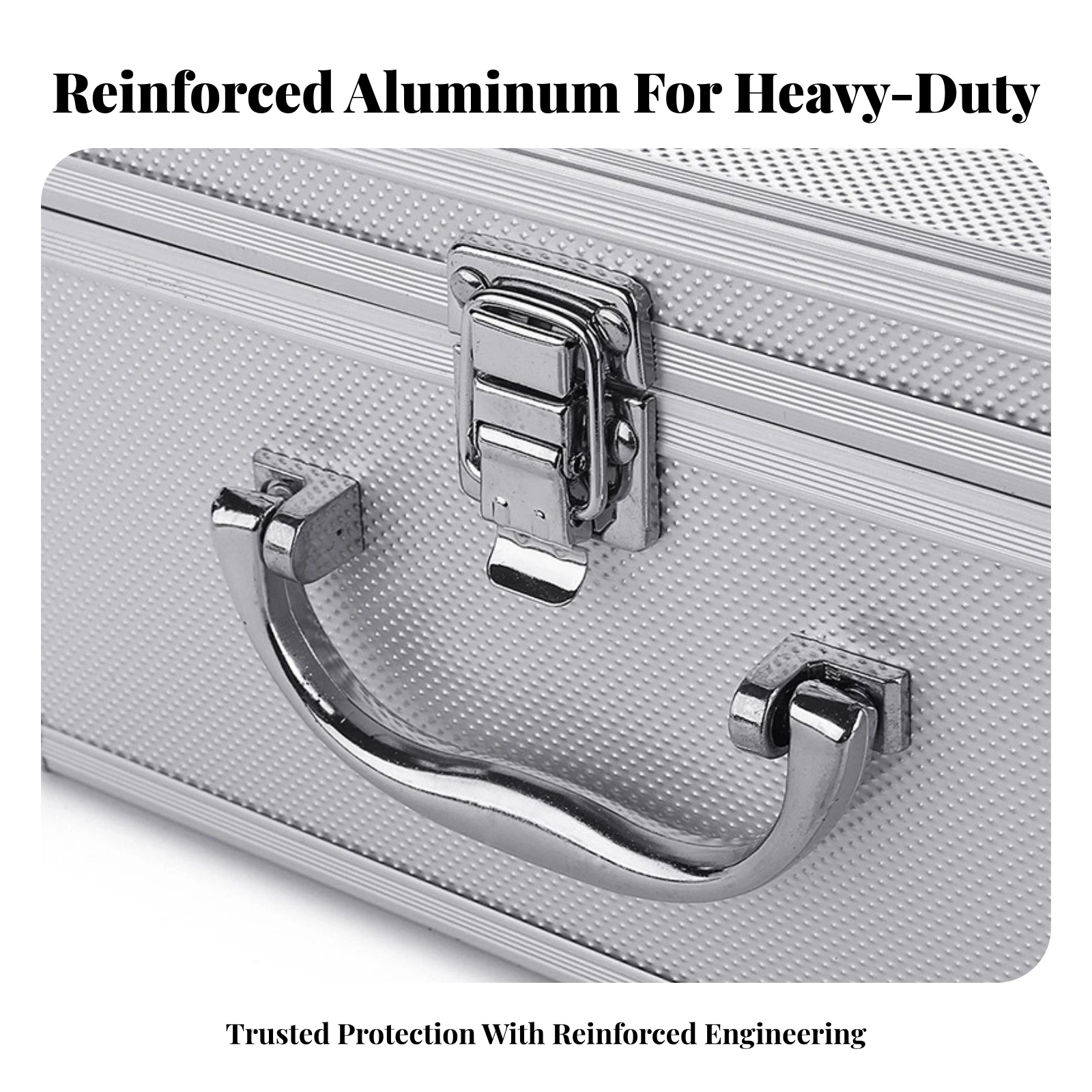 Tool Storage Box with Foam Padding Compact Aluminum Tool Box Hard Case with Foam Heavy-Duty Portable Hard Case Long-Lasting