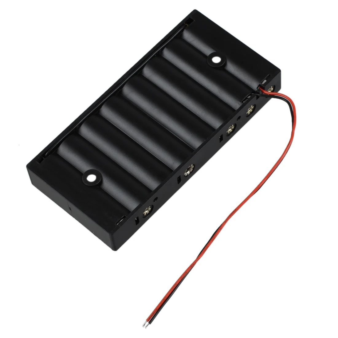 Caixa de armazenamento de suporte de bateria de plástico 12V padrão com fio de chumbo 8X1.5V AA 2A Cell