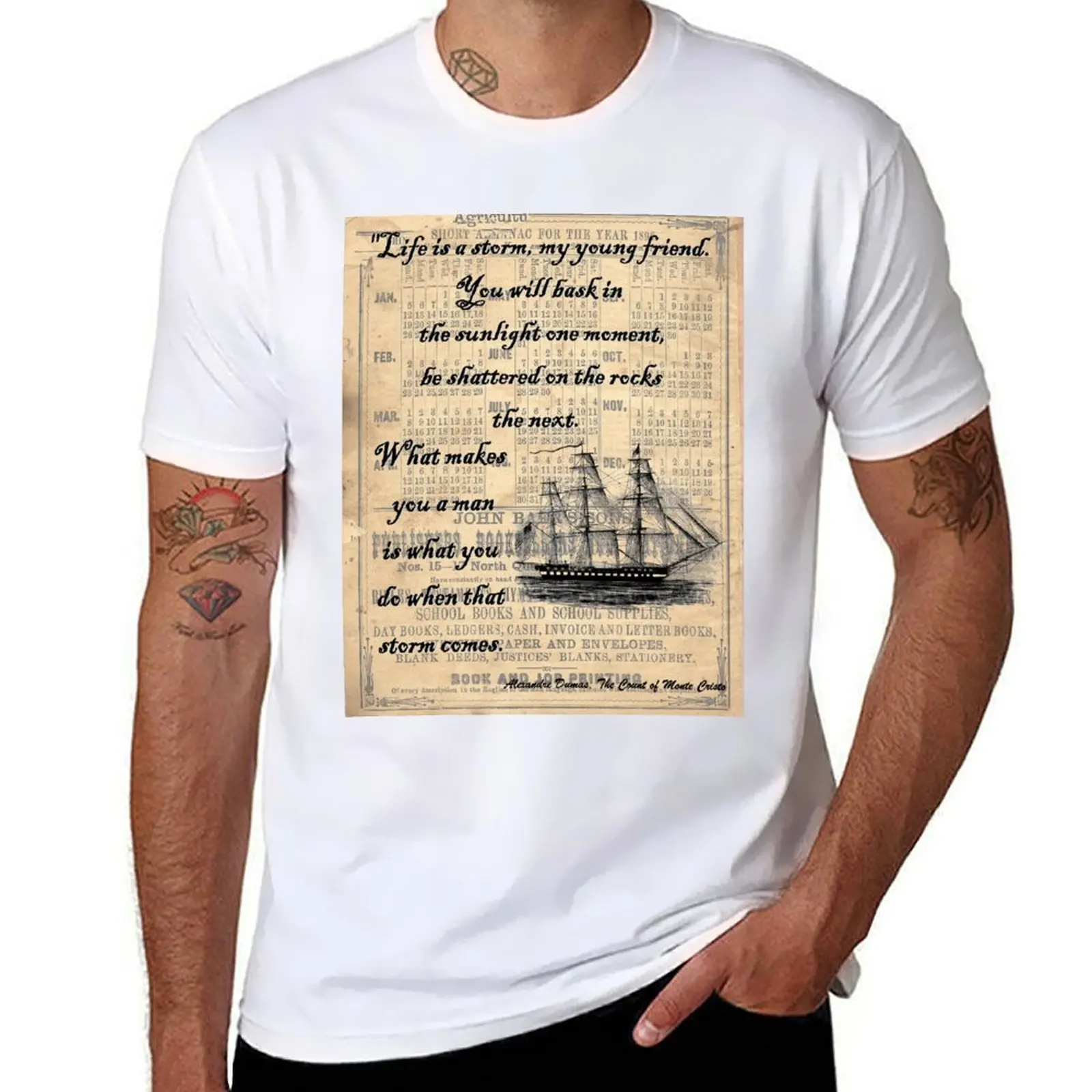 

Count of Monte Cristo Storm Quote T-Shirt man t shirts cotton anime t shirts oversize T-Shirt