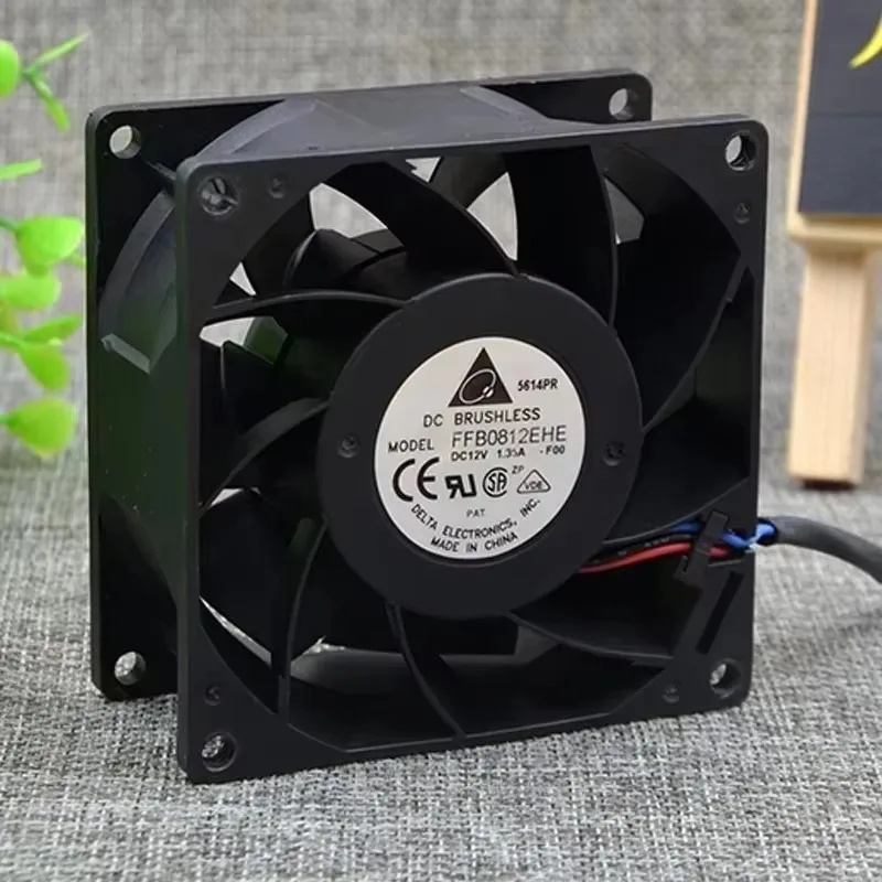 Original FFB0812EHE 80 * 80 * 38MM 12V 1.35A  8CM 3-wire brute force dual ball chassis server Cooling fan