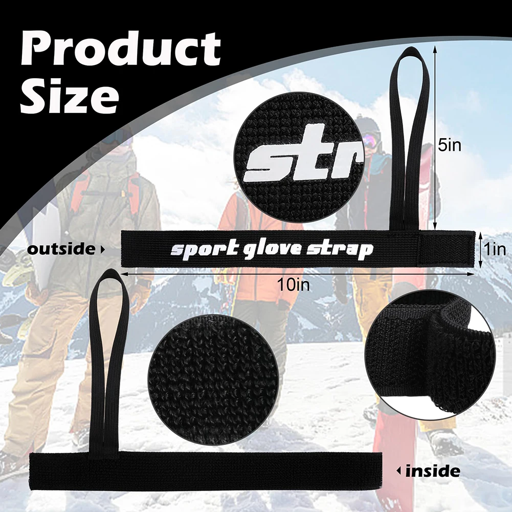 4 pezzi cinturino per guanti da snowboard cinturino da polso elastico per guanti da sci supporto per guinzaglio per campeggio sci attività all'aperto