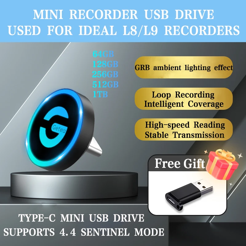 CoolFish  64G/128G/256G/512G/1T LiXiang Type-c/USB Flash Drive SD Memory Card Hard DiskFor lixiang l7/L8/L9 2024