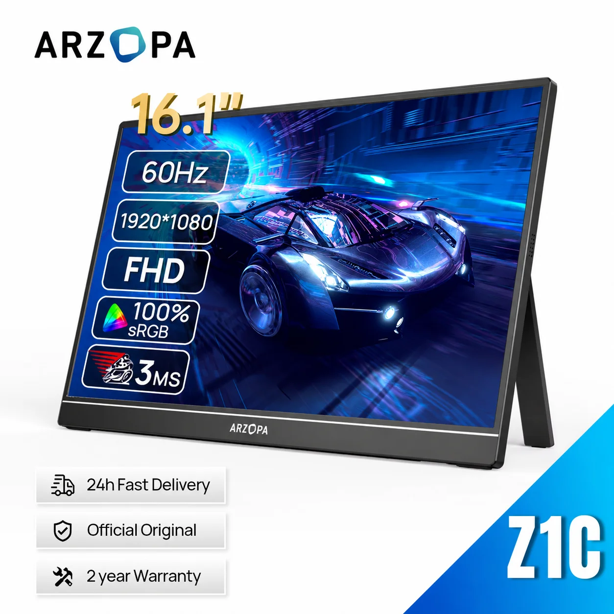 ARZOPA 16.1 inch 1080P Portable Monitor IPS Gaming accessories Second Monitor External Display for o
