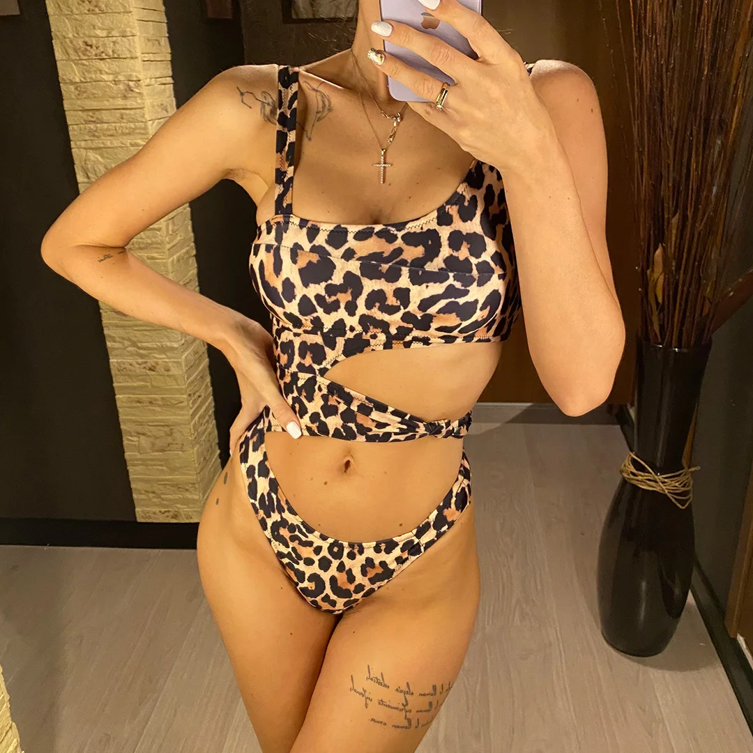 8 Farben Neuer Sexy Unregelmäßiger Batik-Badeanzug für Damen, Einteiliger Badeanzug, Hochgeschnittener Badeanzug für Damen, V1683 – Detail 7