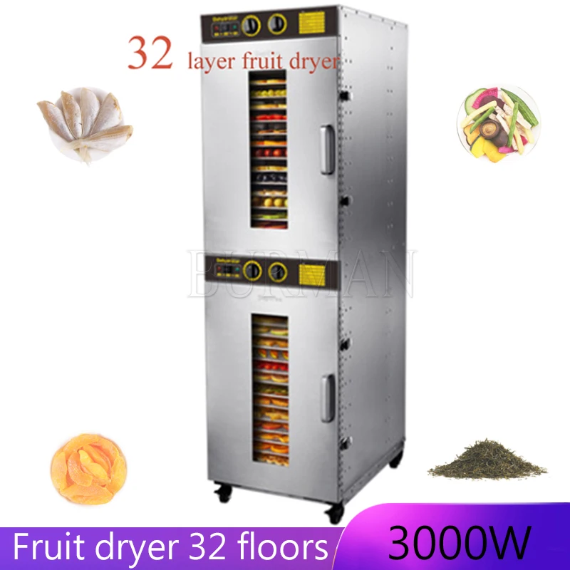 

32 Trays Food Dehydrator Fruit Drying Machine Dryer For Vegetables Dried Fruit Meat Drying Machine Stainless Steel