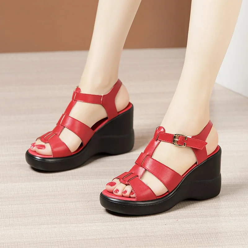 Fashion Platform Sandals Women Shoes Summer 2022 Women High Heels Comfort Open Toe Ladies Casual Wedge Sandal Big Size 33-43