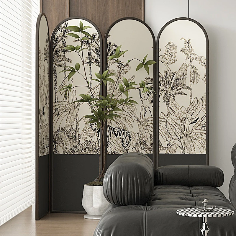 Salon à écran français, cloison pliante, chambre mobile, simplicité moderne, bois massif