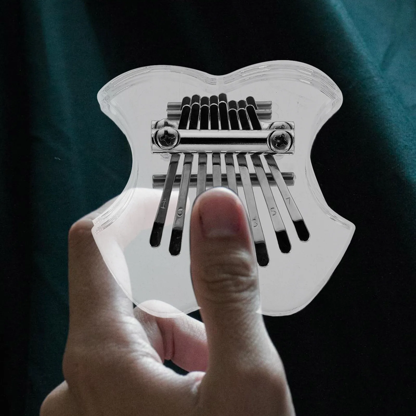 

1pcs Mini Thumb Piano 8 Keys Transparent Acrylic Kalimba for Beginners Portable Musical Instrument Gift Kids Adults
