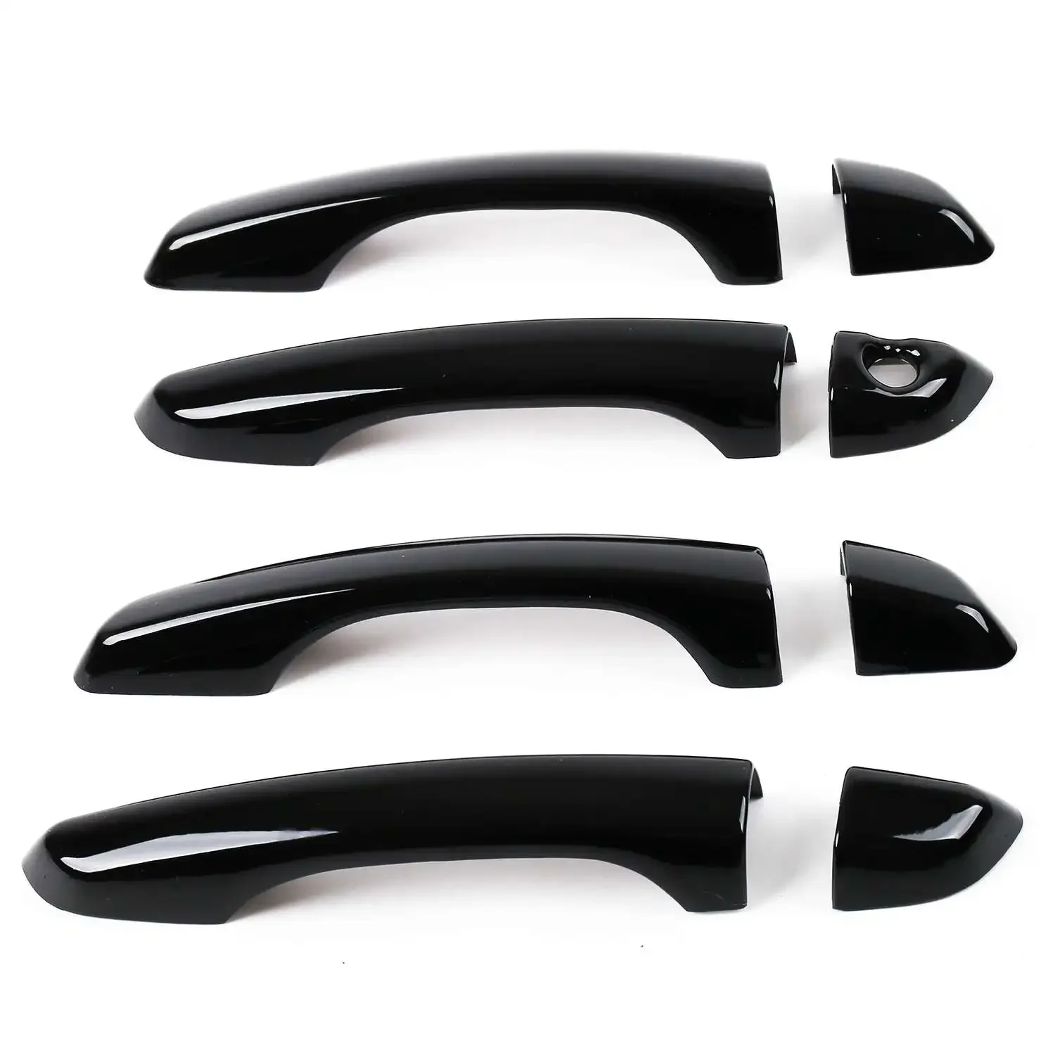 

Outside LHD ABS Glossy Black Door Handle Lid Side Protect Frame Cover Trim For 2017-2020 Hyundai Elantra Sedan 4-Door 8pcs