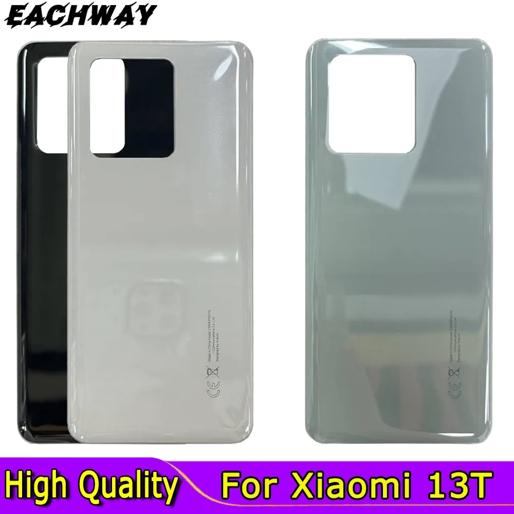 New For Xiaomi 13T Battery Cover 2306EPN60G Rear Glass Door Housing Replacement Part For Xiaomi Mi 13T Back Cover